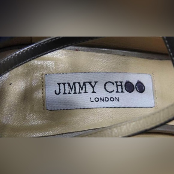 Authentic Jimmy Choo Silver Patent Leather Sandals Size 36.5 - Picture 8 of 9